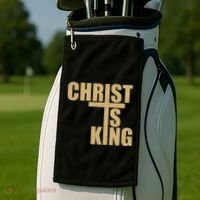 Christ Is King Jesus Is King Cross Crucifix Golf Towel thumb 2