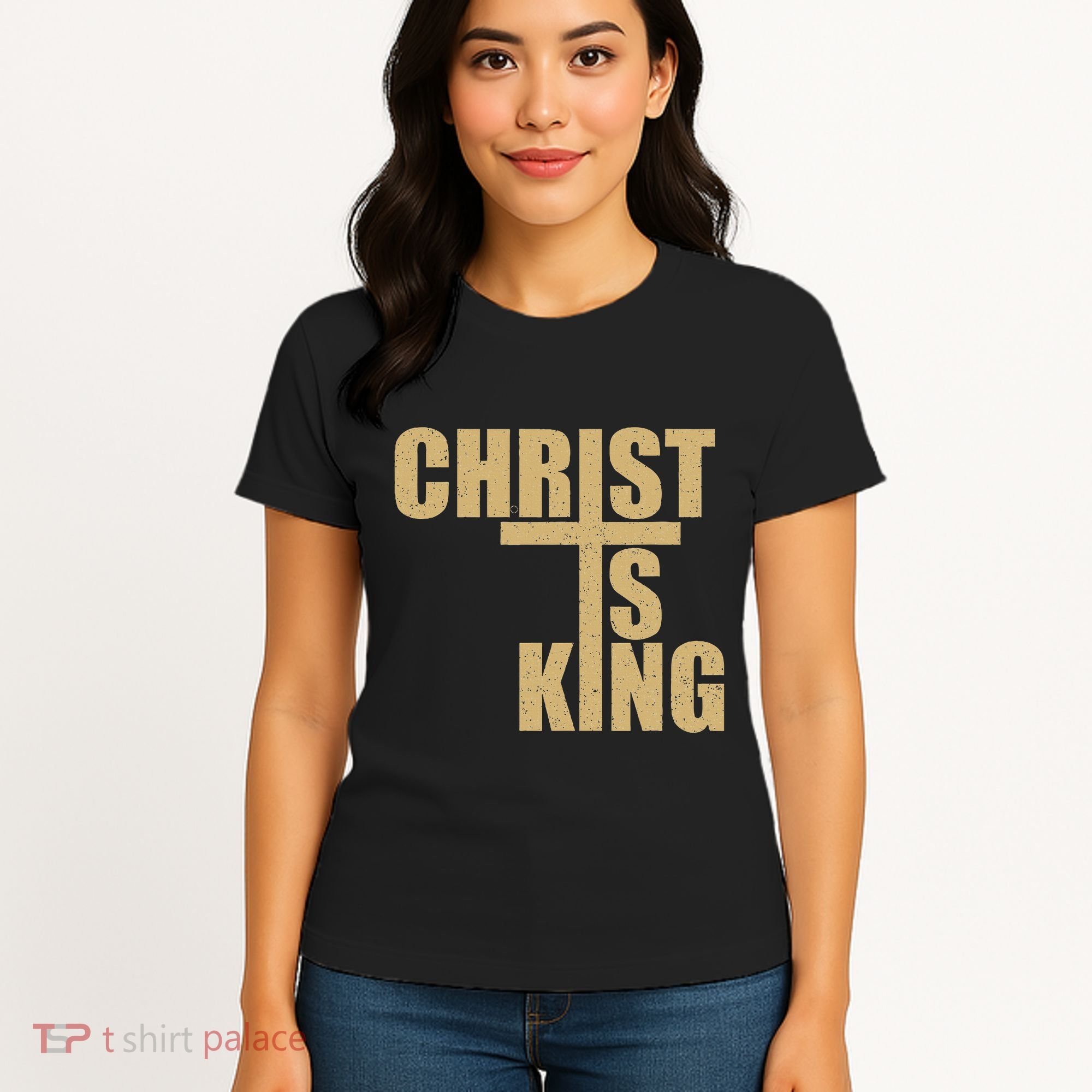 Christ Is King Jesus Is King Cross Crucifix Women's T-Shirt