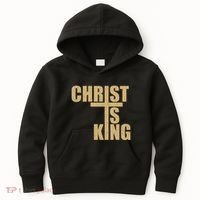 Christ Is King Jesus Is King Cross Crucifix Kids Hoodie thumb 0