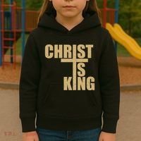 Christ Is King Jesus Is King Cross Crucifix Kids Hoodie thumb 3