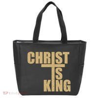 Christ Is King Jesus Is King Cross Crucifix Tote Bag thumb 0