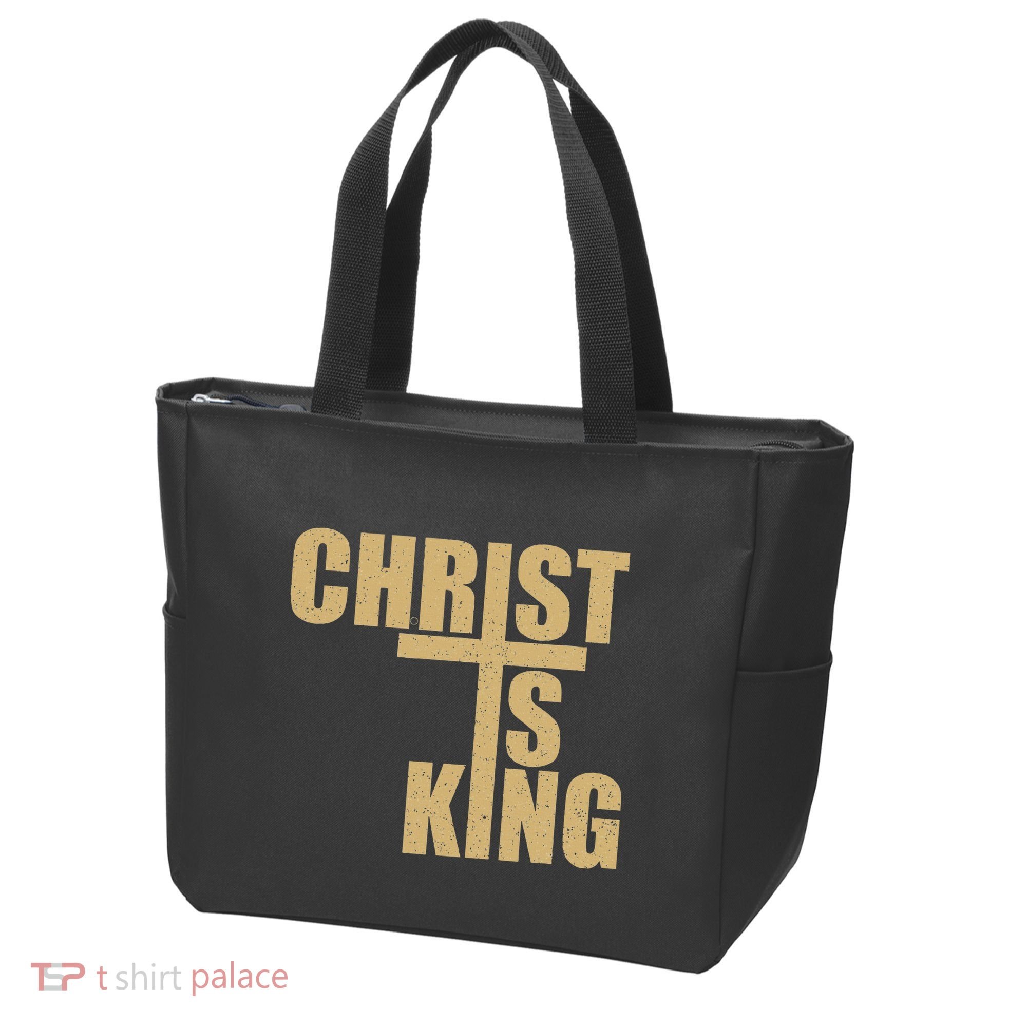 Christ Is King Jesus Is King Cross Crucifix Tote Bag