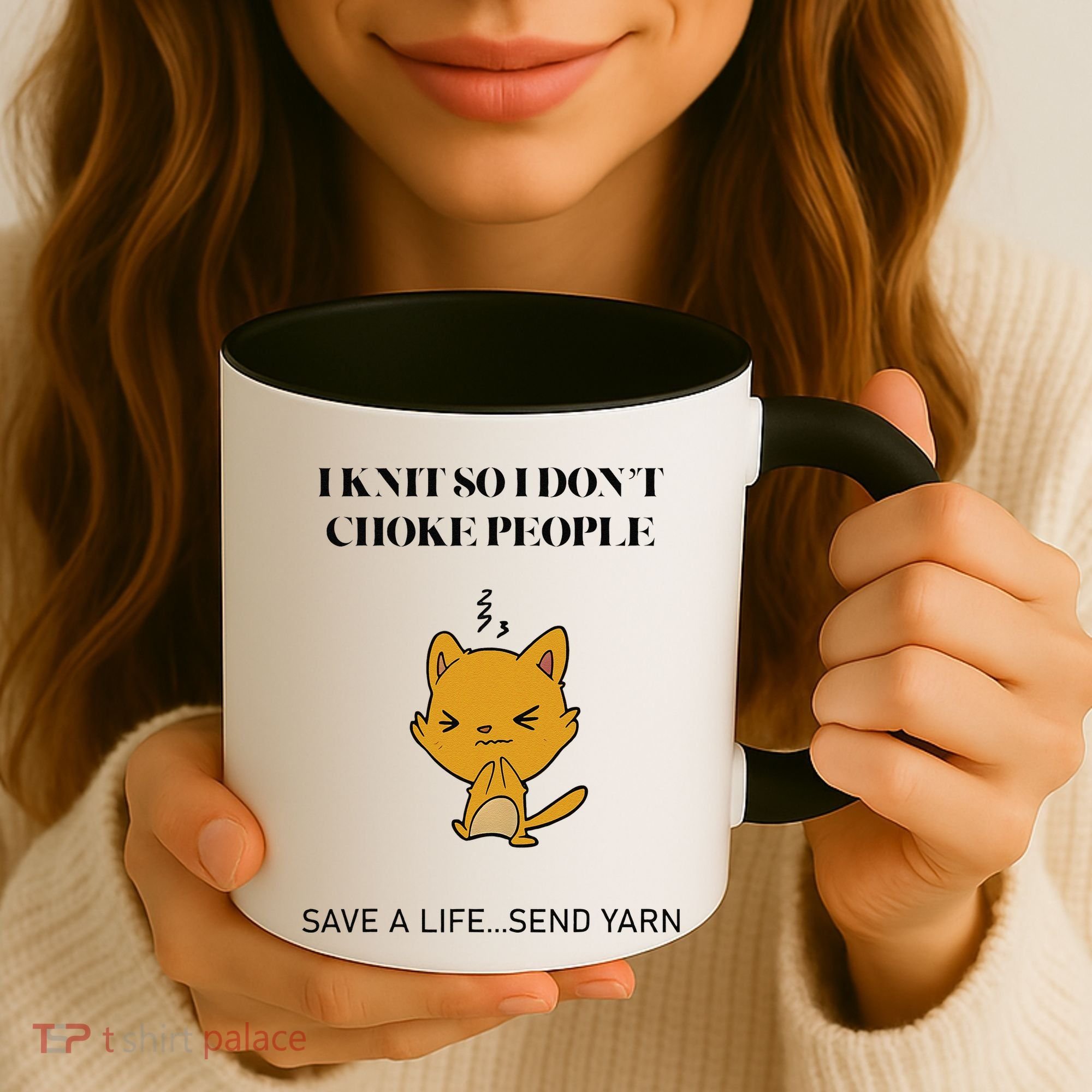 Cat I Knit So I Don’T Save A Life Send Yarn Coffee Mug