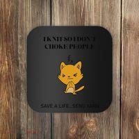 Cat I Knit So I Don’T Save A Life Send Yarn Coaster thumb 0