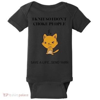 Cat I Knit So I Don’T Save A Life Send Yarn Baby Bodysuit