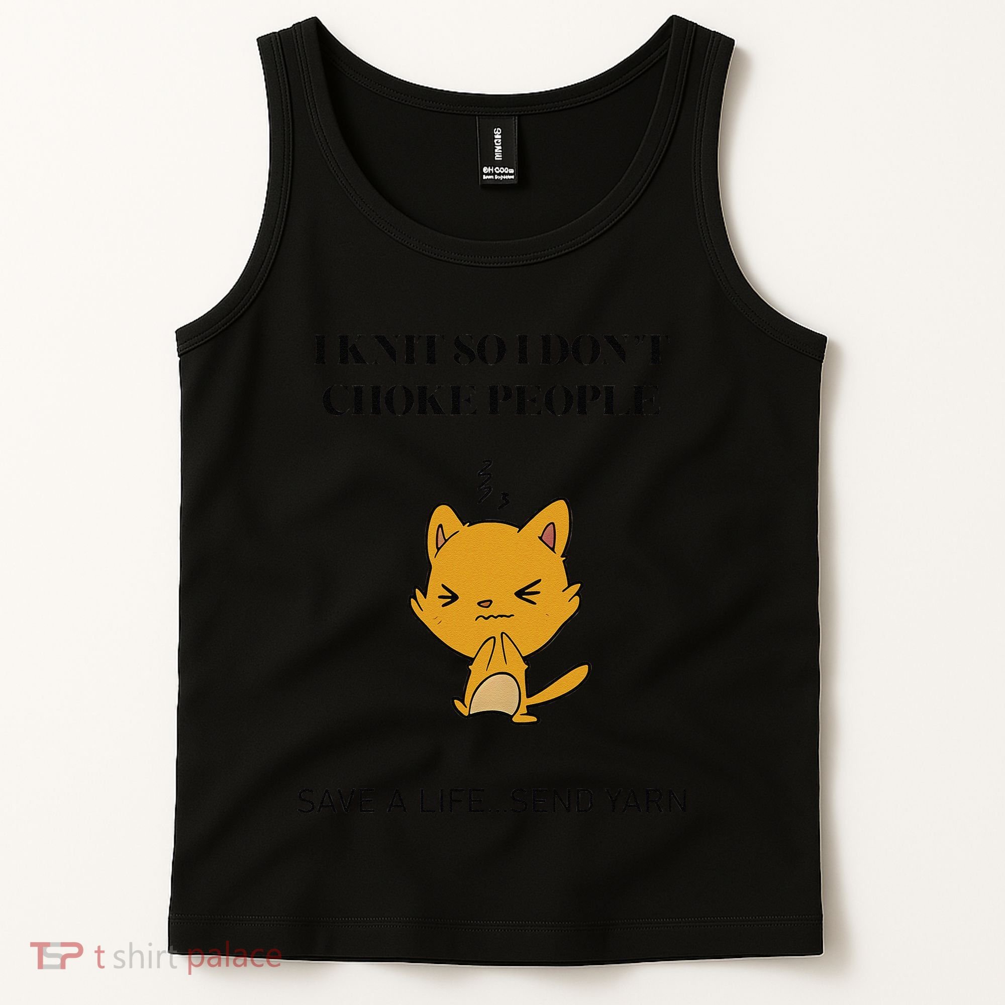 Cat I Knit So I Don’T Save A Life Send Yarn Tank Top