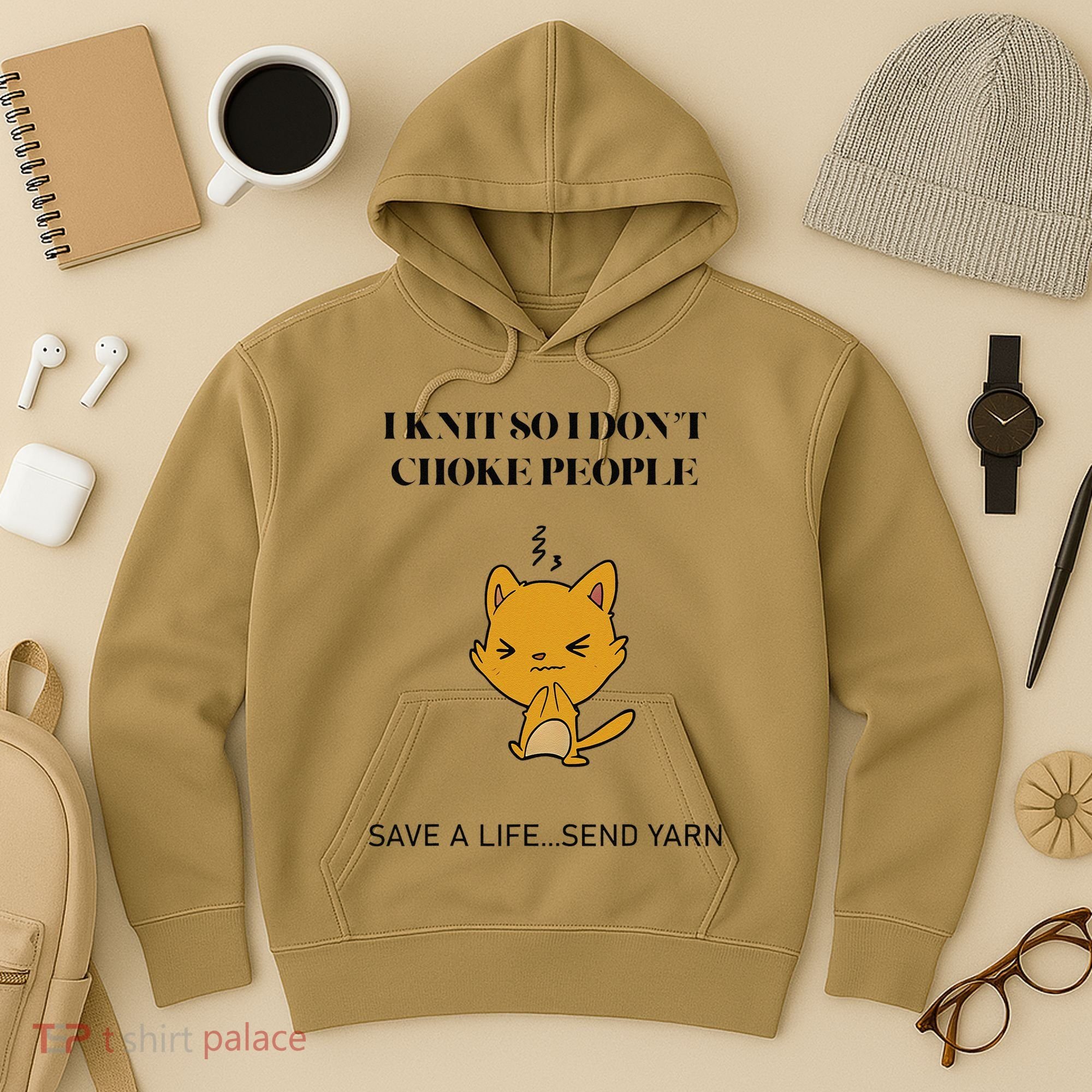 Cat I Knit So I Don’T Save A Life Send Yarn Hoodie