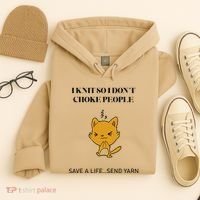 Cat I Knit So I Don’T Save A Life Send Yarn Hoodie thumb 4