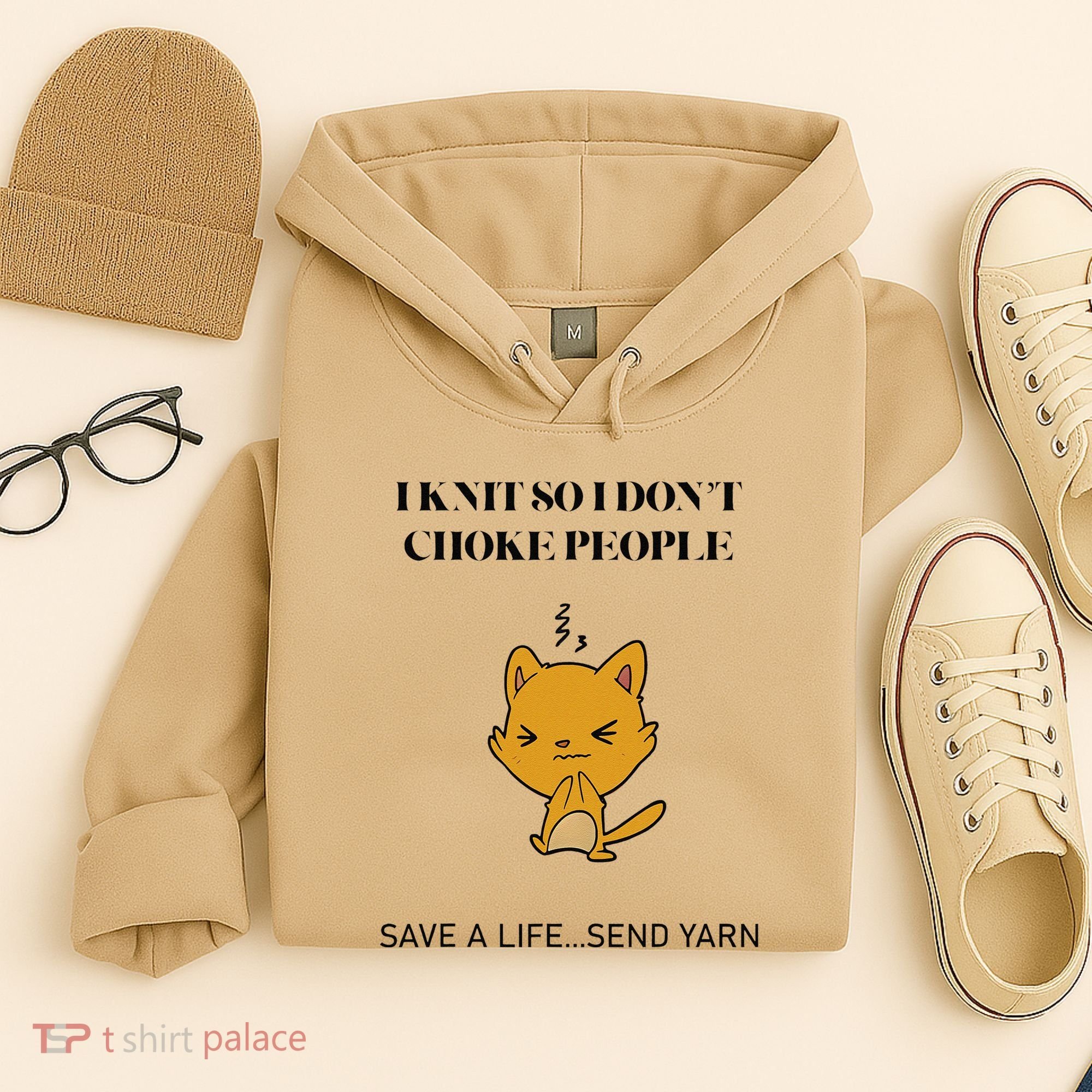 Cat I Knit So I Don’T Save A Life Send Yarn Hoodie