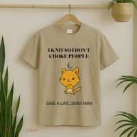Cat I Knit So I Don’T Save A Life Send Yarn T-Shirt thumb 2