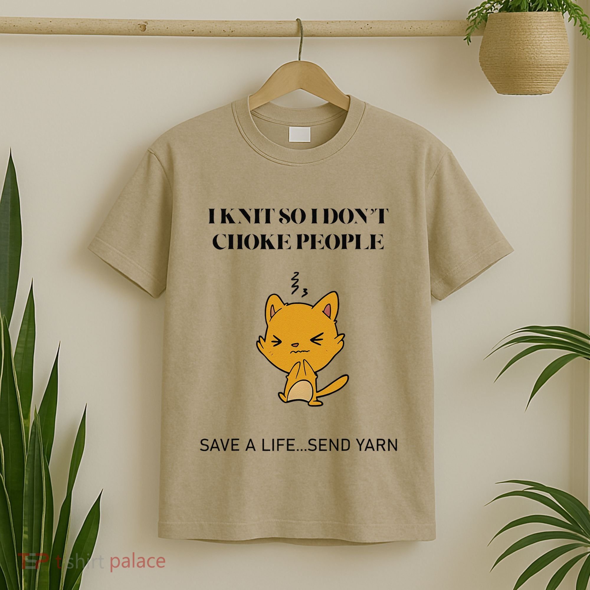 Cat I Knit So I Don’T Save A Life Send Yarn T-Shirt