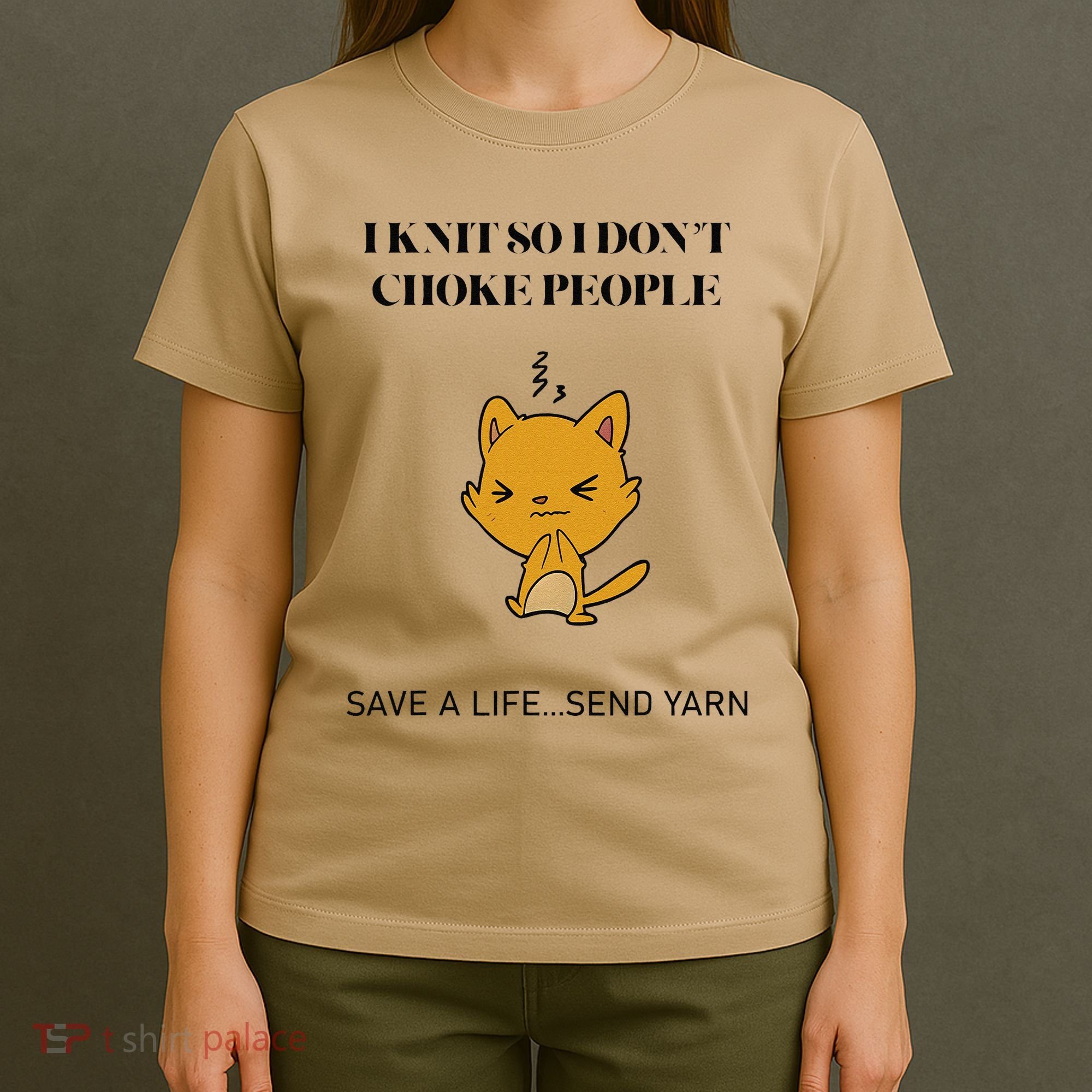 Cat I Knit So I Don’T Save A Life Send Yarn T-Shirt