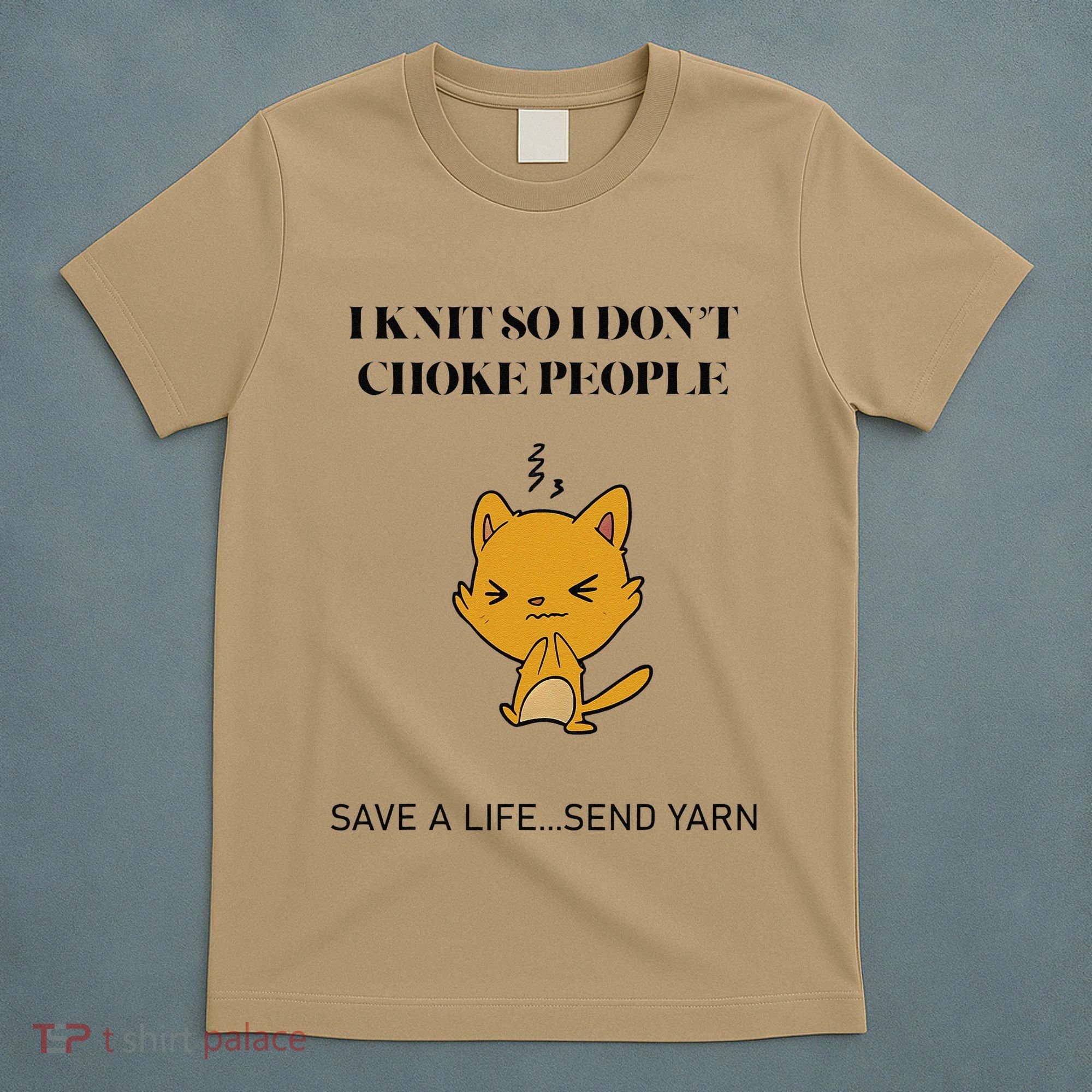 Cat I Knit So I Don’T Save A Life Send Yarn T-Shirt