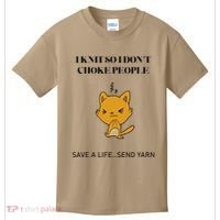 Cat I Knit So I Don’T Save A Life Send Yarn Kids T-Shirt thumb 0
