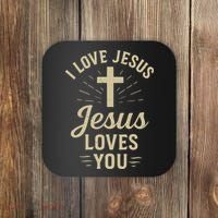 Christian I Love Jesus And You Too Much God Son Coaster thumb 0
