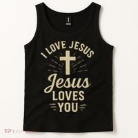 Christian I Love Jesus And You Too Much God Son Tank Top thumb 2