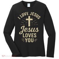 Christian I Love Jesus And You Too Much God Son Women's Long Sleeve Shirt thumb 0