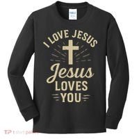 Christian I Love Jesus And You Too Much God Son Kids Long Sleeve Shirt thumb 0