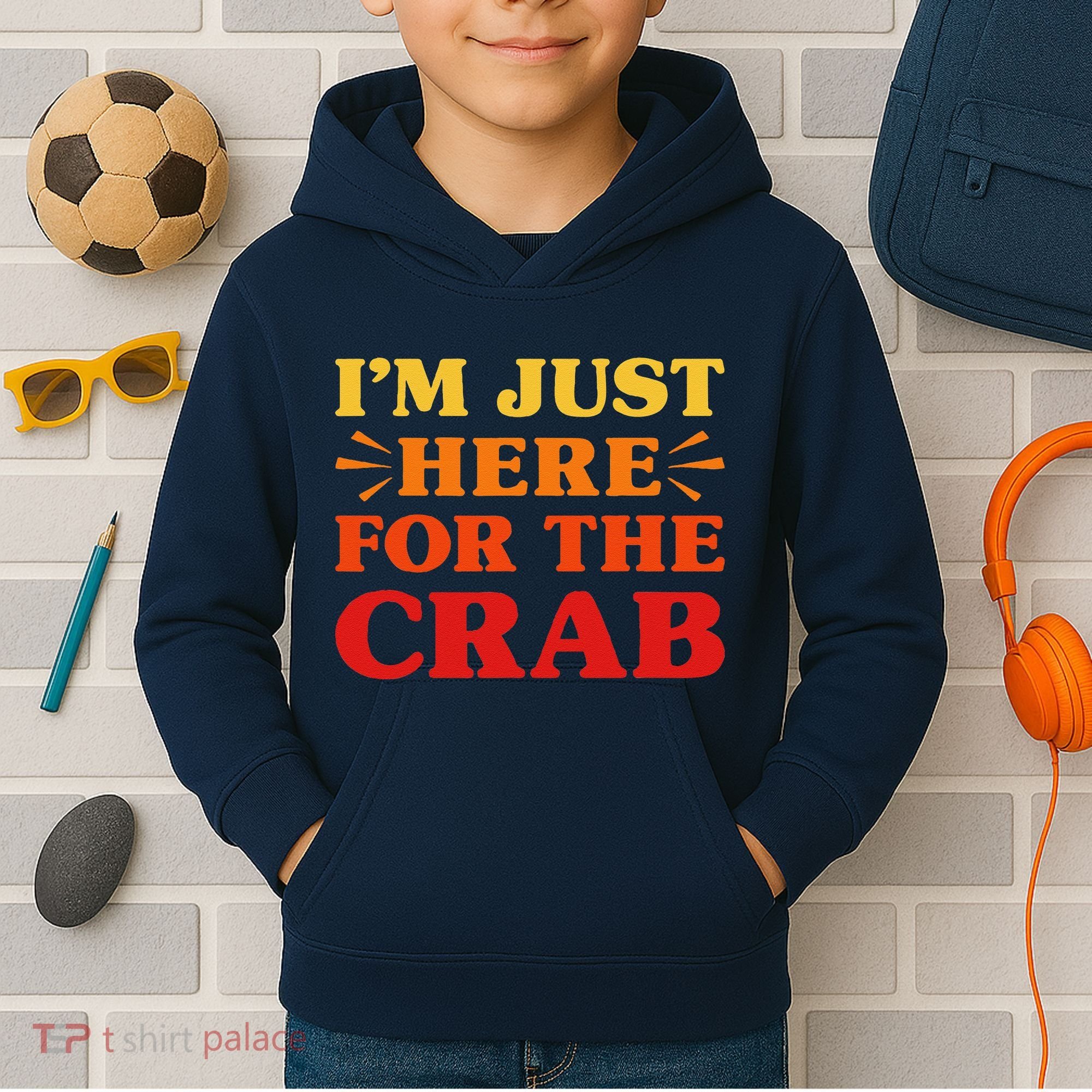 Crab I Love Crab Funny Food Lover Kids Hoodie