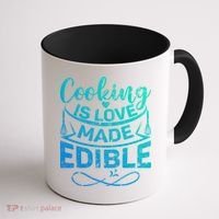 Cooking Is Love Made Edible Funny Chef Gift Coffee Mug thumb 1