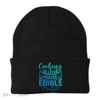 Cooking Is Love Made Edible Funny Chef Gift Beanie thumb 0