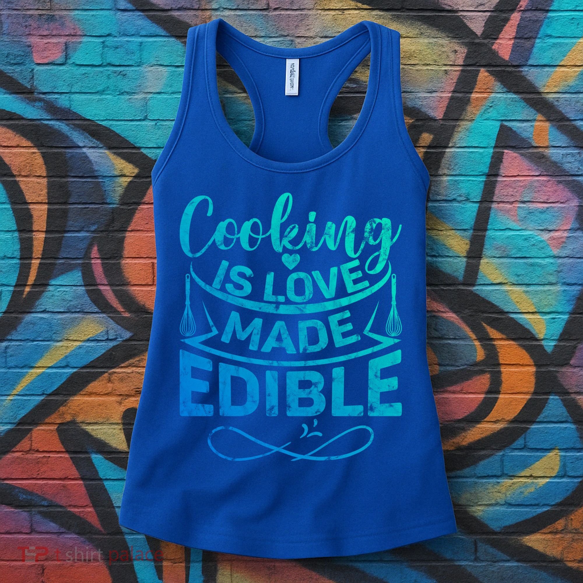 Cooking Is Love Made Edible Funny Chef Gift Women's Tank Top