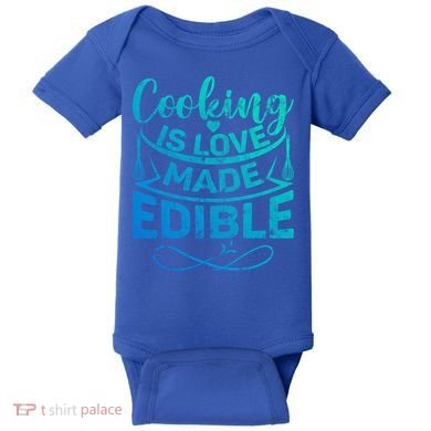 Cooking Is Love Made Edible Funny Chef Gift Baby Bodysuit