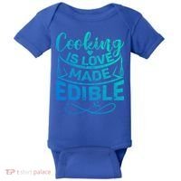 Cooking Is Love Made Edible Funny Chef Gift Baby Bodysuit thumb 0