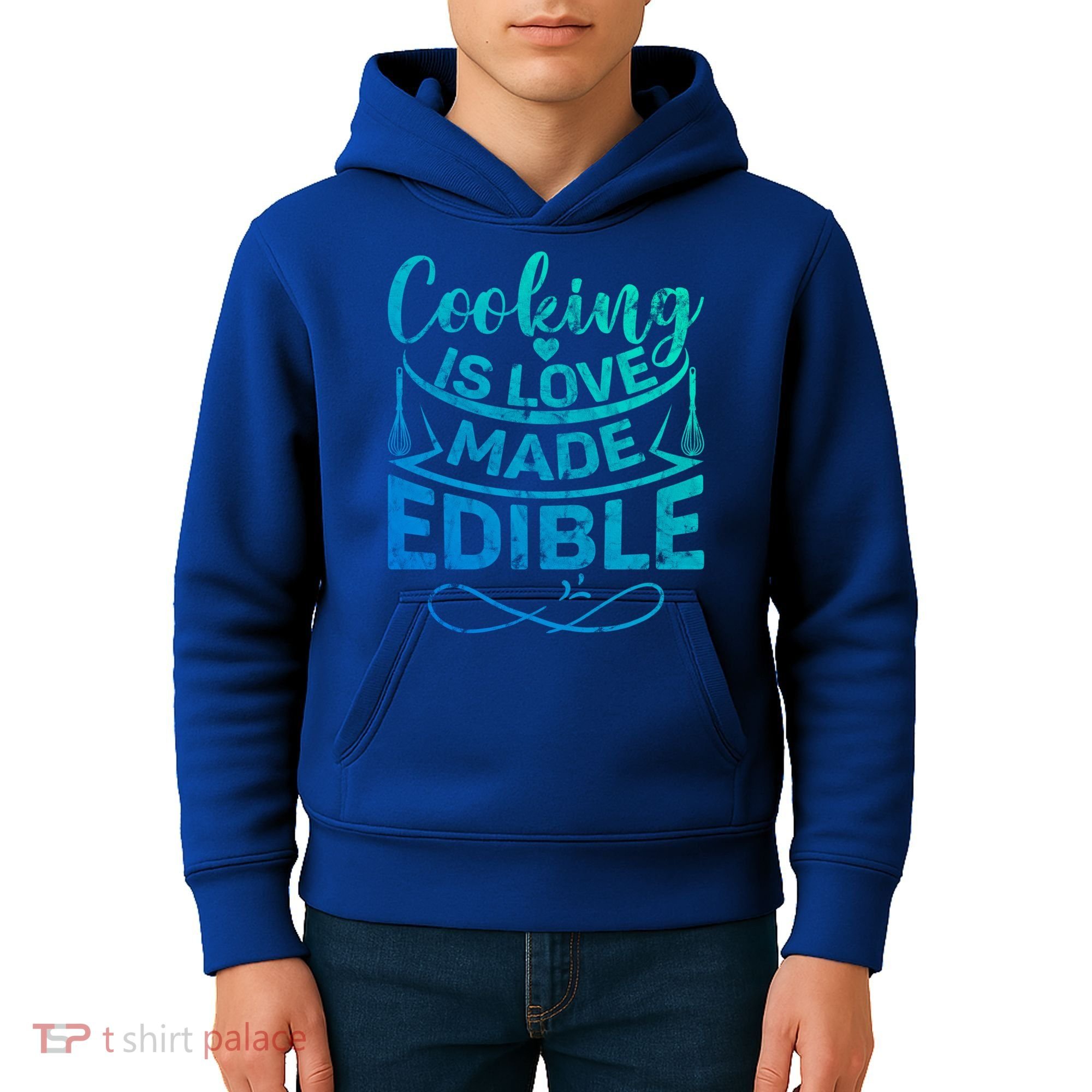 Cooking Is Love Made Edible Funny Chef Gift Kids Hoodie