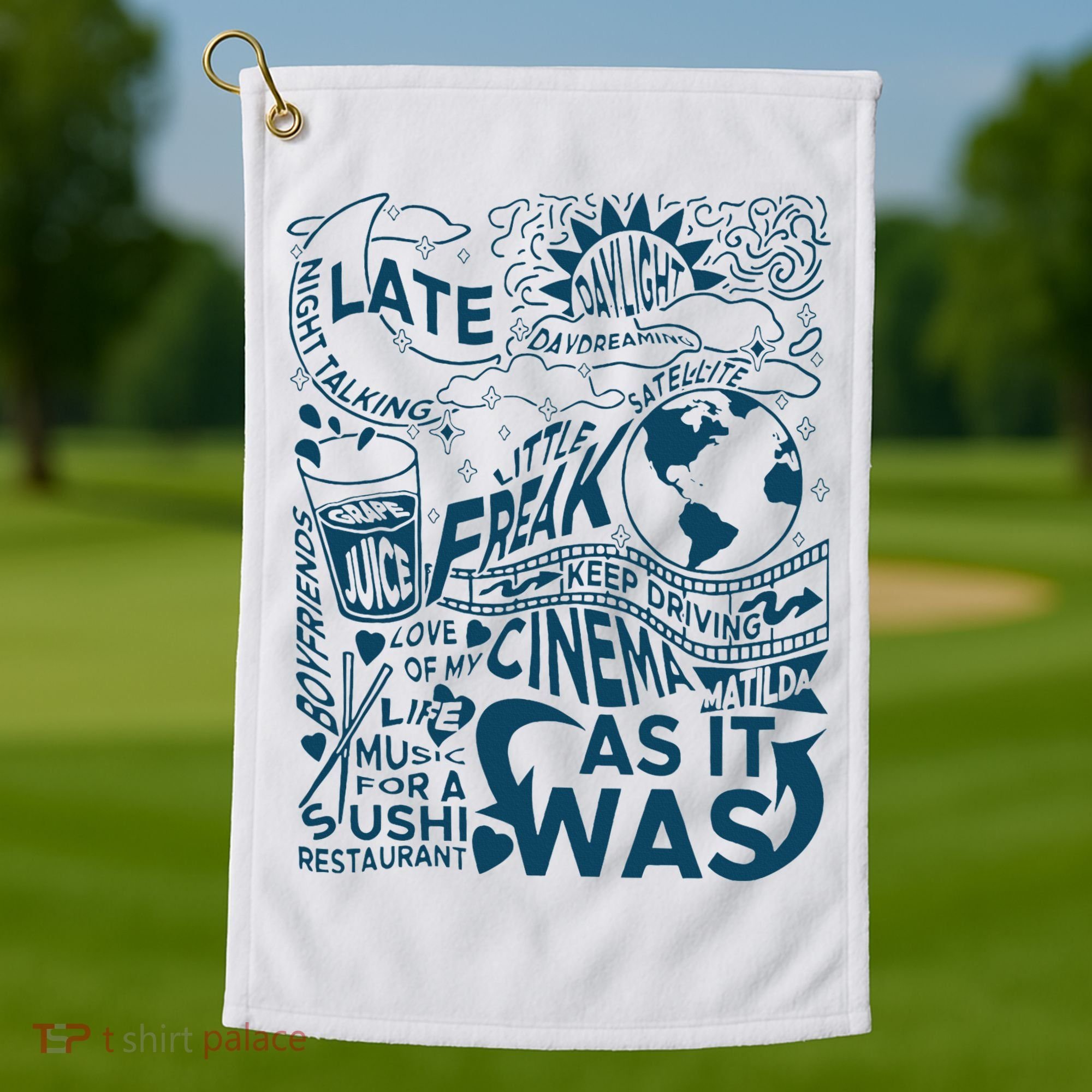 Cute I Love Heart Harry Golf Towel