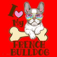 Cute I Love My French Bulldog Santa Hat thumb 1