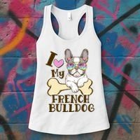 Cute I Love My French Bulldog Women's Tank Top thumb 3