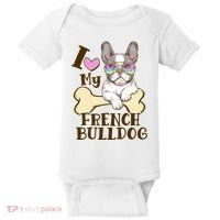 Cute I Love My French Bulldog Baby Bodysuit thumb 0