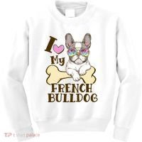 Cute I Love My French Bulldog Kids Sweatshirt thumb 0