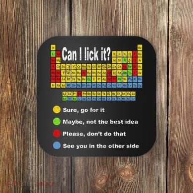 Can I Lick It Periodic Table Teacher Student Vintage Coaster