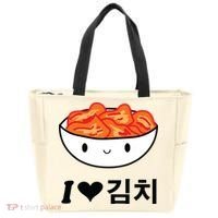 Cute I Love Kimchi South Korean Apparel Gift Idea Kpop Tote Bag thumb 0