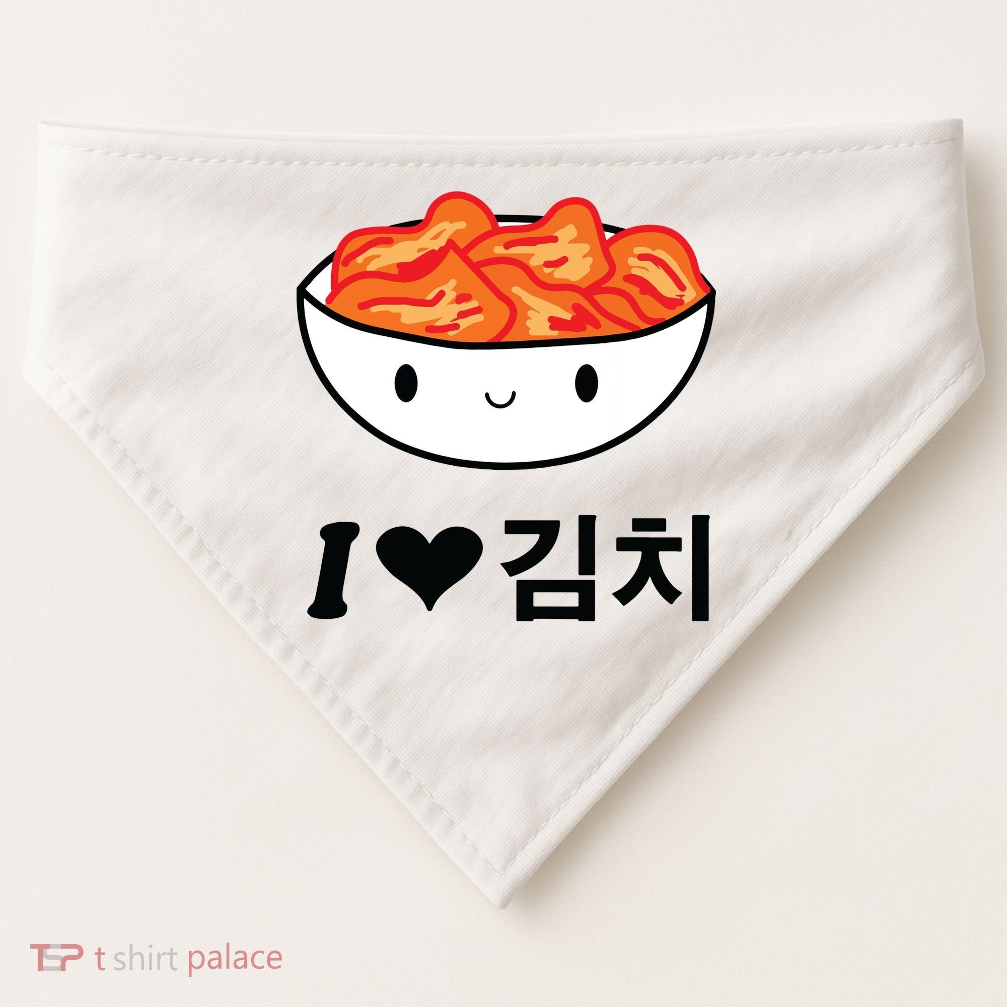 Cute I Love Kimchi South Korean Apparel Gift Idea Kpop USA-Made Doggie Bandana