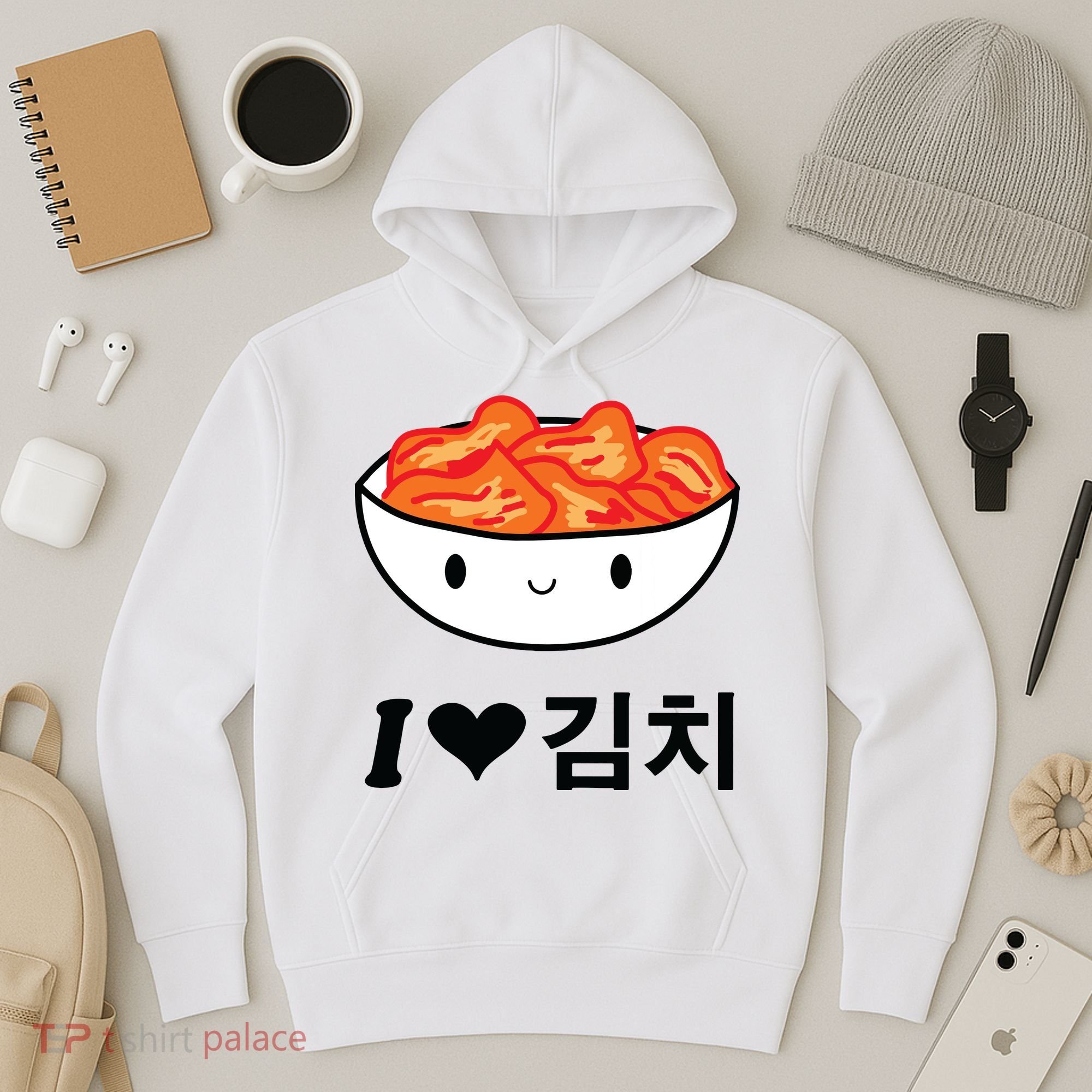 Cute I Love Kimchi South Korean Apparel Gift Idea Kpop Hoodie