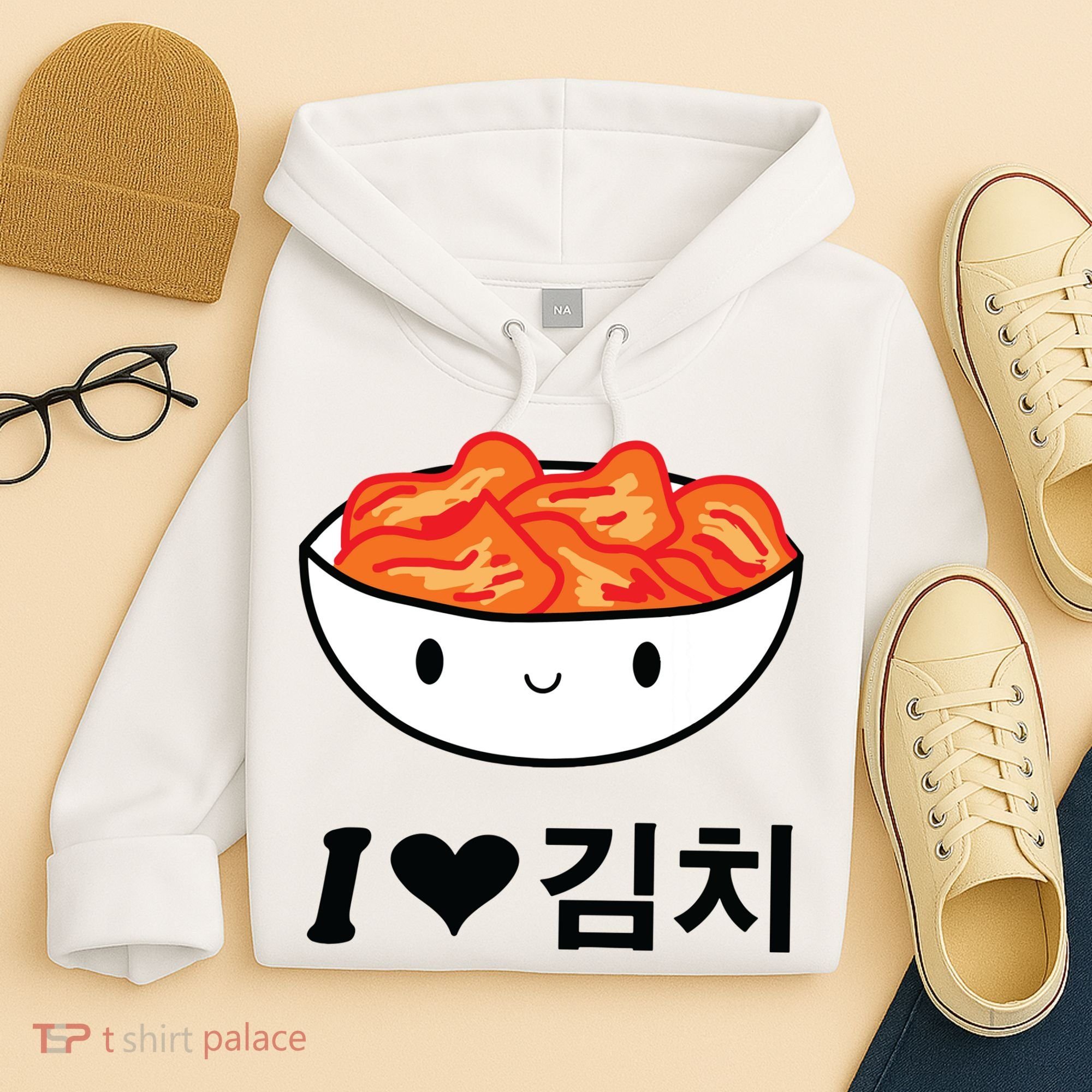 Cute I Love Kimchi South Korean Apparel Gift Idea Kpop Hoodie