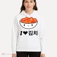 Cute I Love Kimchi South Korean Apparel Gift Idea Kpop Hoodie thumb 5