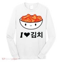 Cute I Love Kimchi South Korean Apparel Gift Idea Kpop Long Sleeve Shirt thumb 0