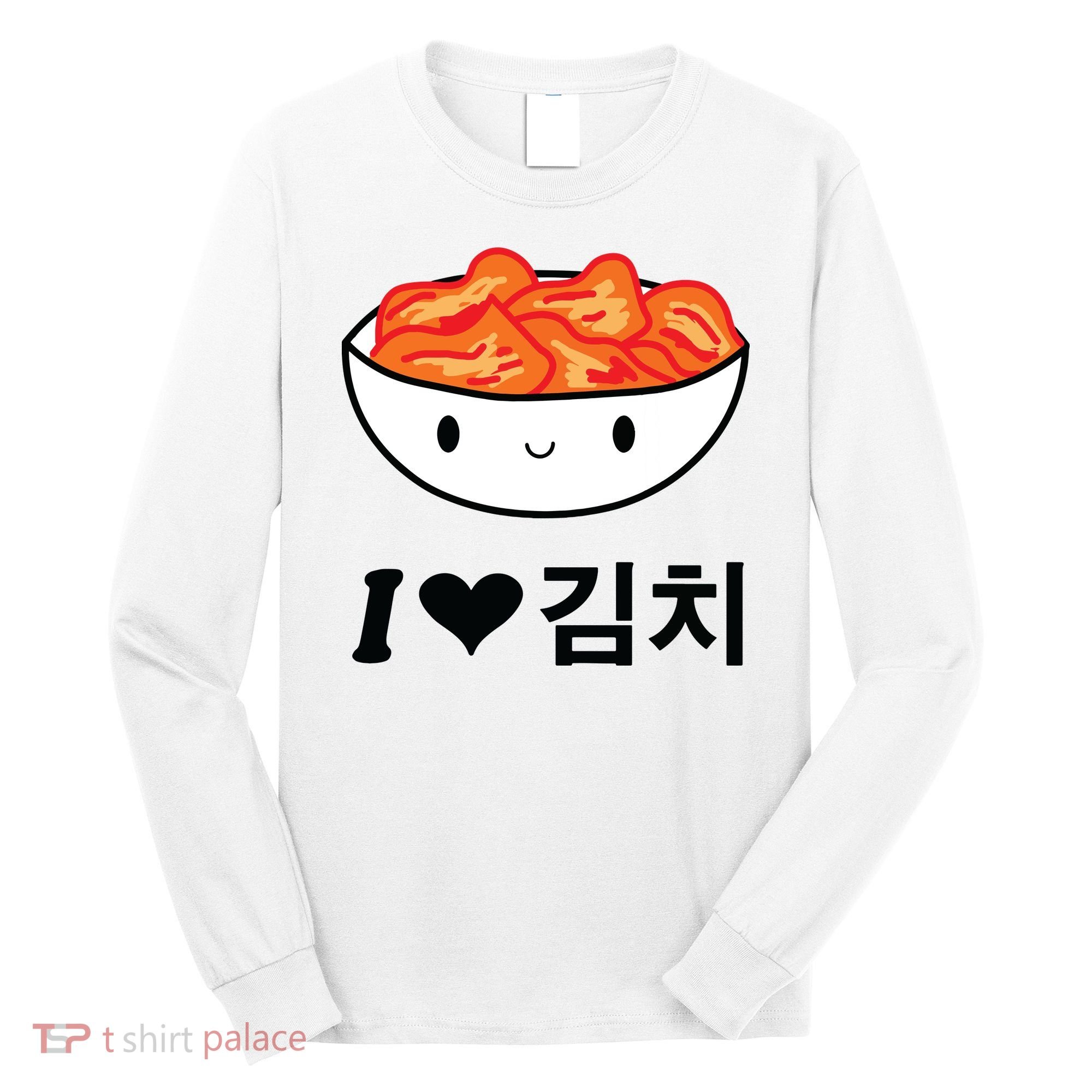 Cute I Love Kimchi South Korean Apparel Gift Idea Kpop Long Sleeve Shirt
