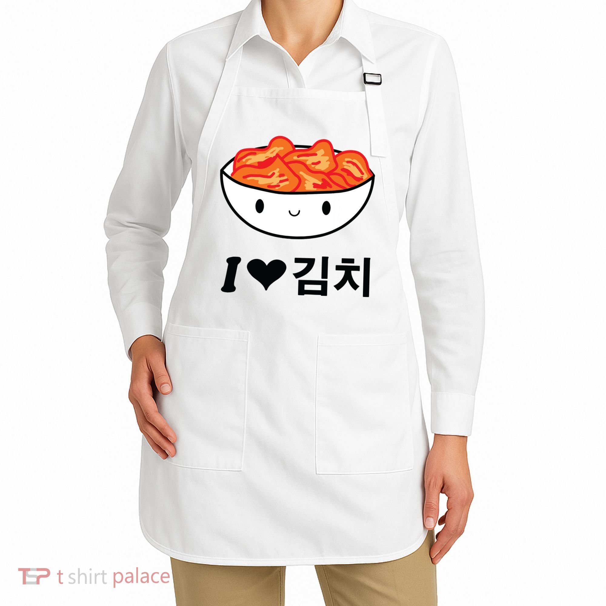 Cute I Love Kimchi South Korean Apparel Gift Idea Kpop Apron
