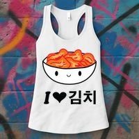 Cute I Love Kimchi South Korean Apparel Gift Idea Kpop Women's Tank Top thumb 3