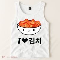 Cute I Love Kimchi South Korean Apparel Gift Idea Kpop Tank Top thumb 2