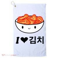 Cute I Love Kimchi South Korean Apparel Gift Idea Kpop Golf Towel thumb 0