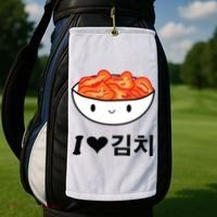 Cute I Love Kimchi South Korean Apparel Gift Idea Kpop Golf Towel thumb 2