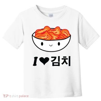 Cute I Love Kimchi South Korean Apparel Gift Idea Kpop Toddler T-Shirt