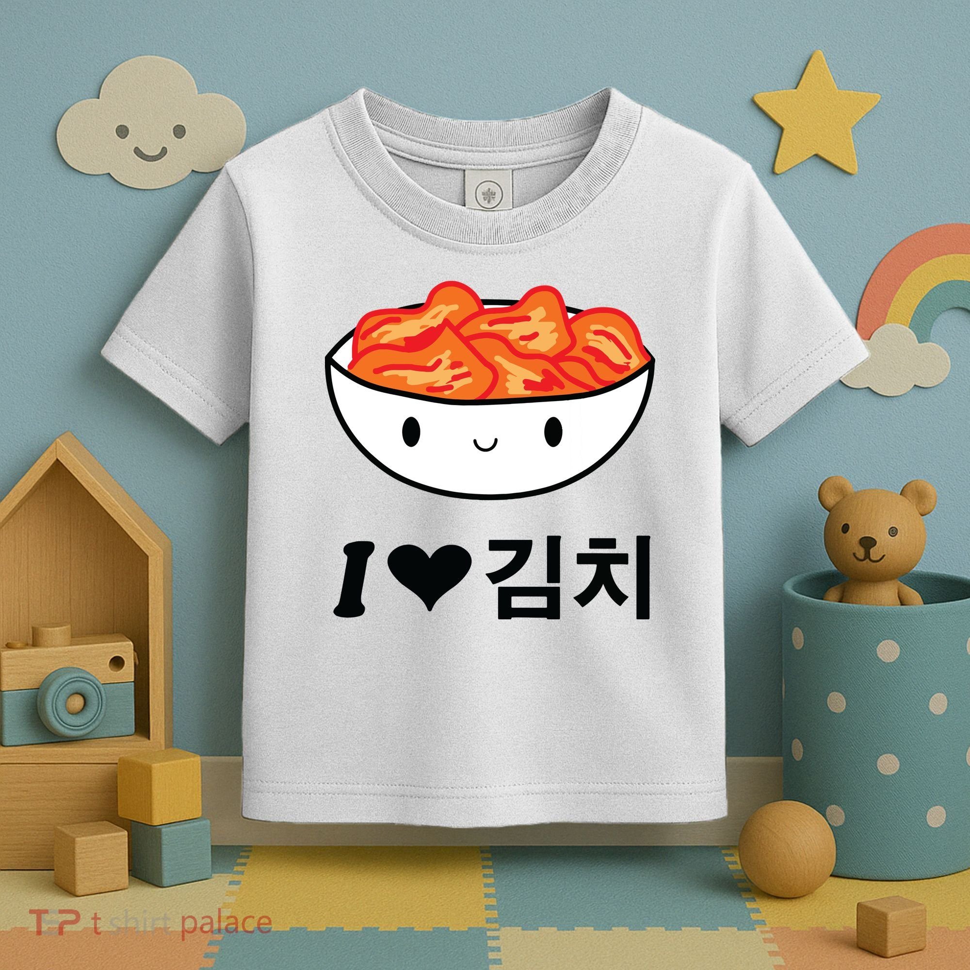 Cute I Love Kimchi South Korean Apparel Gift Idea Kpop Toddler T-Shirt