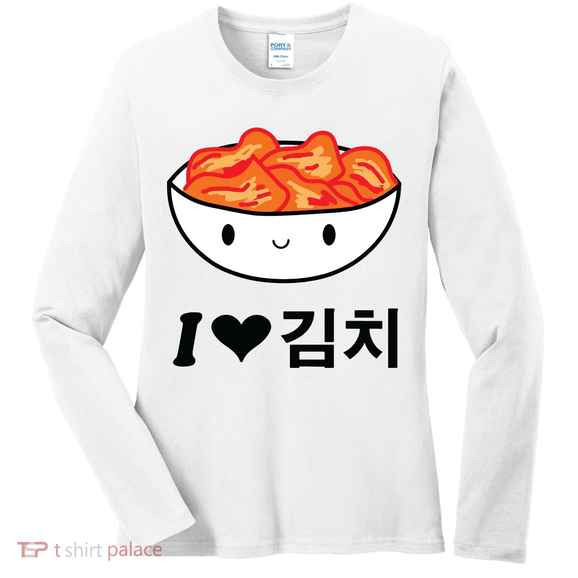 Cute I Love Kimchi South Korean Apparel Gift Idea Kpop Women's Long Sleeve Shirt
